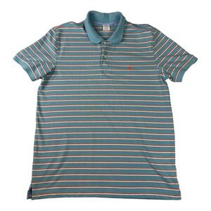 Brooks Brothers Polo Mens XL Blue‎ Striped Performance Golf Shirt Sports Active